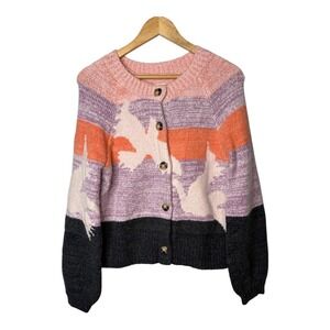 Maeve Anthropologie Birdie Cardigan Sweater Wool Blend Cottage Women Size XS
